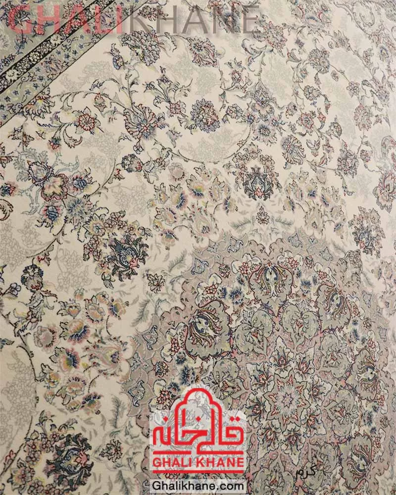 فرش زمرد مشهد 700 شانه کد 25070 کرم