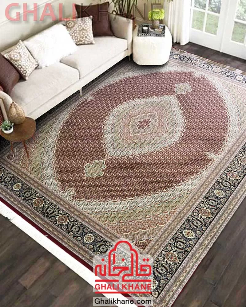 فرش زمرد مشهد طرح ریز ماهی 700 شانه لاکی کد 14016