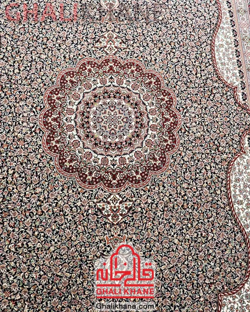 فرش زمرد مشهد کد 14010 سرمه ای