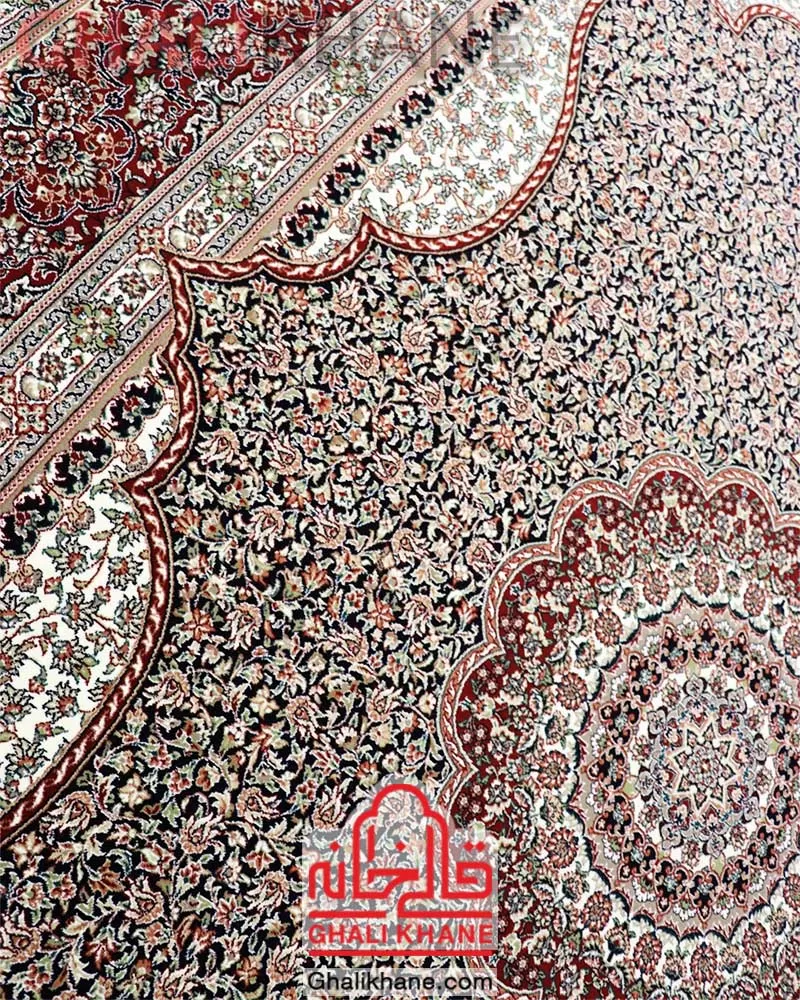 فرش زمرد مشهد کد 14010 سرمه ای