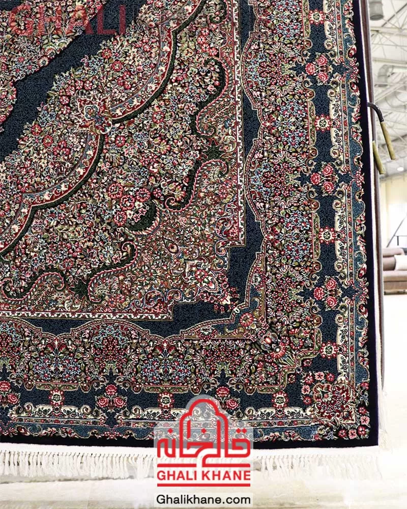فرش زمرد مشهد 700 شانه کد 14066 سرمه ای