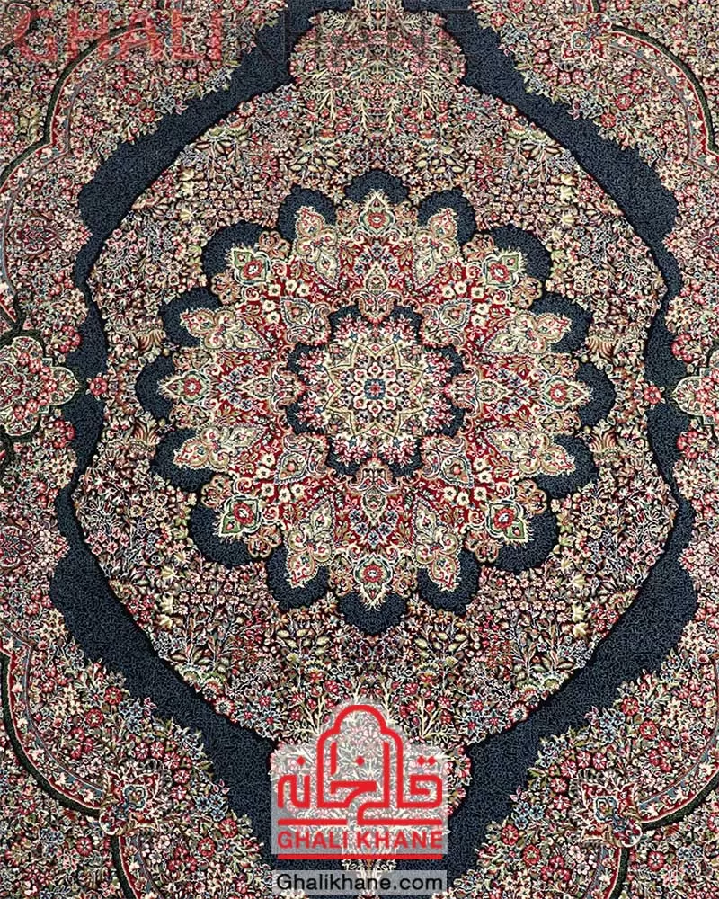 فرش زمرد مشهد 700 شانه کد 14066 سرمه ای