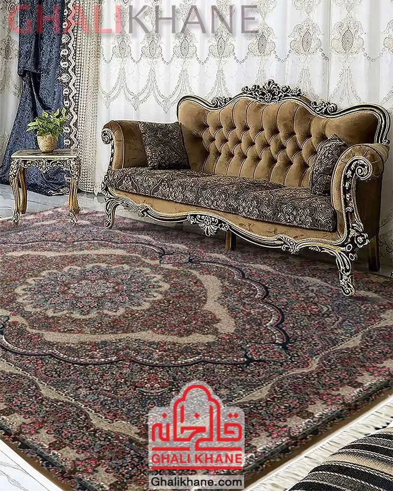 فرش زمرد مشهد 700 شانه کد 14066 گردویی