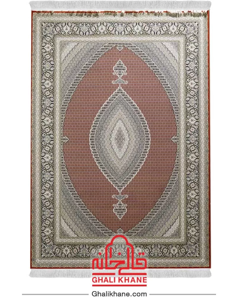 فرش زمرد مشهد 1200 شانه طرح ریز ماهی کد 23001 لاکی سرمه ای