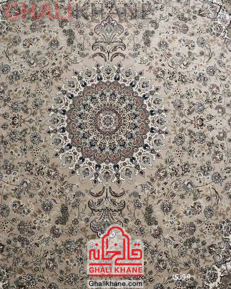 فرش زمرد مشهد 1200 شانه گل برجسته کد 22007 موزی