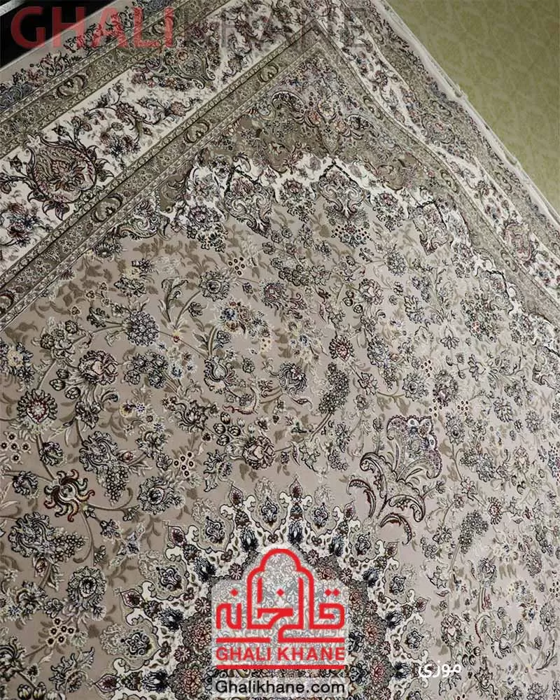 فرش زمرد مشهد 1200 شانه گل برجسته کد 22007 موزی