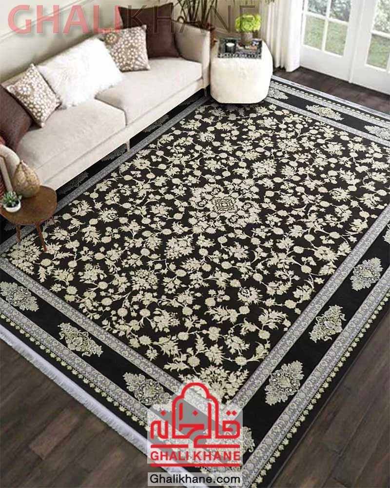 فرش زمرد مشهد 1200 شانه کد 23000 الماسی تیره