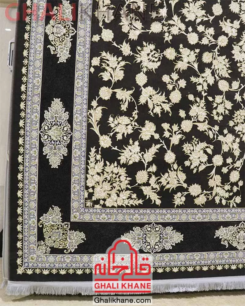 فرش زمرد مشهد 1200 شانه کد 23000 الماسی تیره