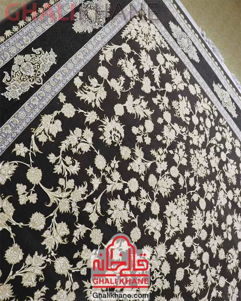 فرش زمرد مشهد 1200 شانه کد 23000 الماسی تیره