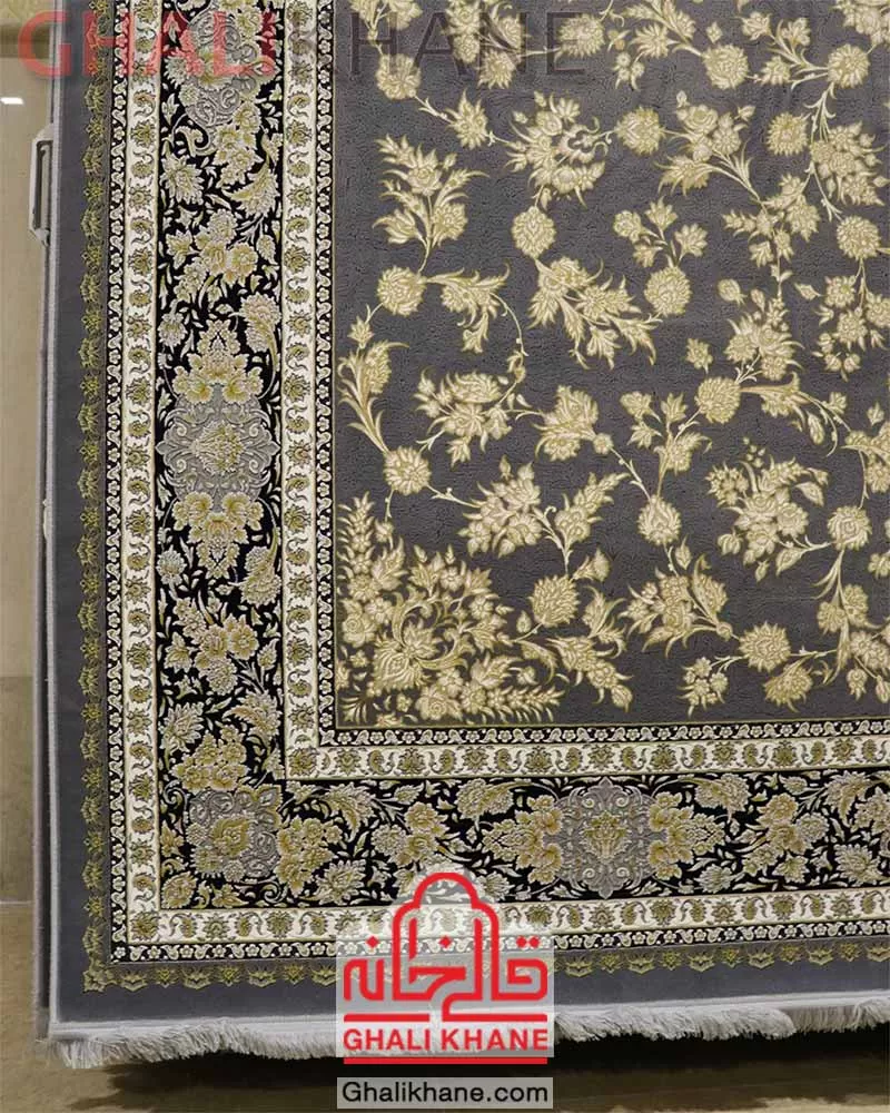 فرش زمرد مشهد 1200 شانه کد 23000 آبی سرمه‌ای