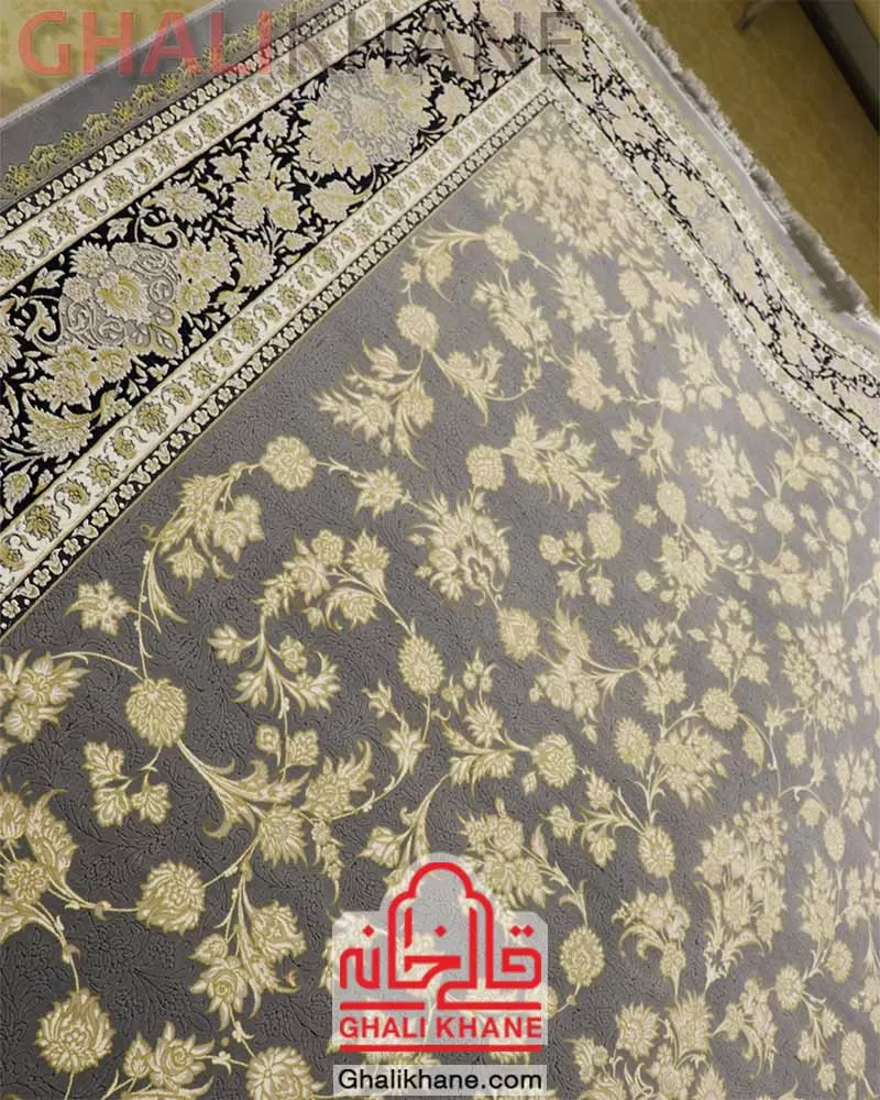 فرش زمرد مشهد 1200 شانه کد 23000 آبی سرمه‌ای