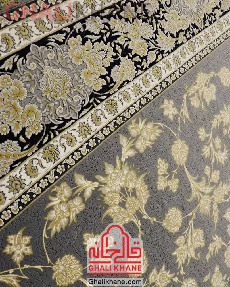 فرش زمرد مشهد 1200 شانه کد 23000 آبی سرمه‌ای