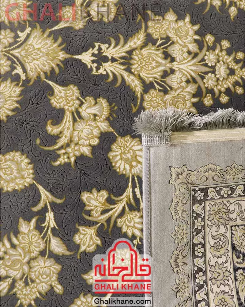 فرش زمرد مشهد 1200 شانه کد 23000 آبی سرمه‌ای