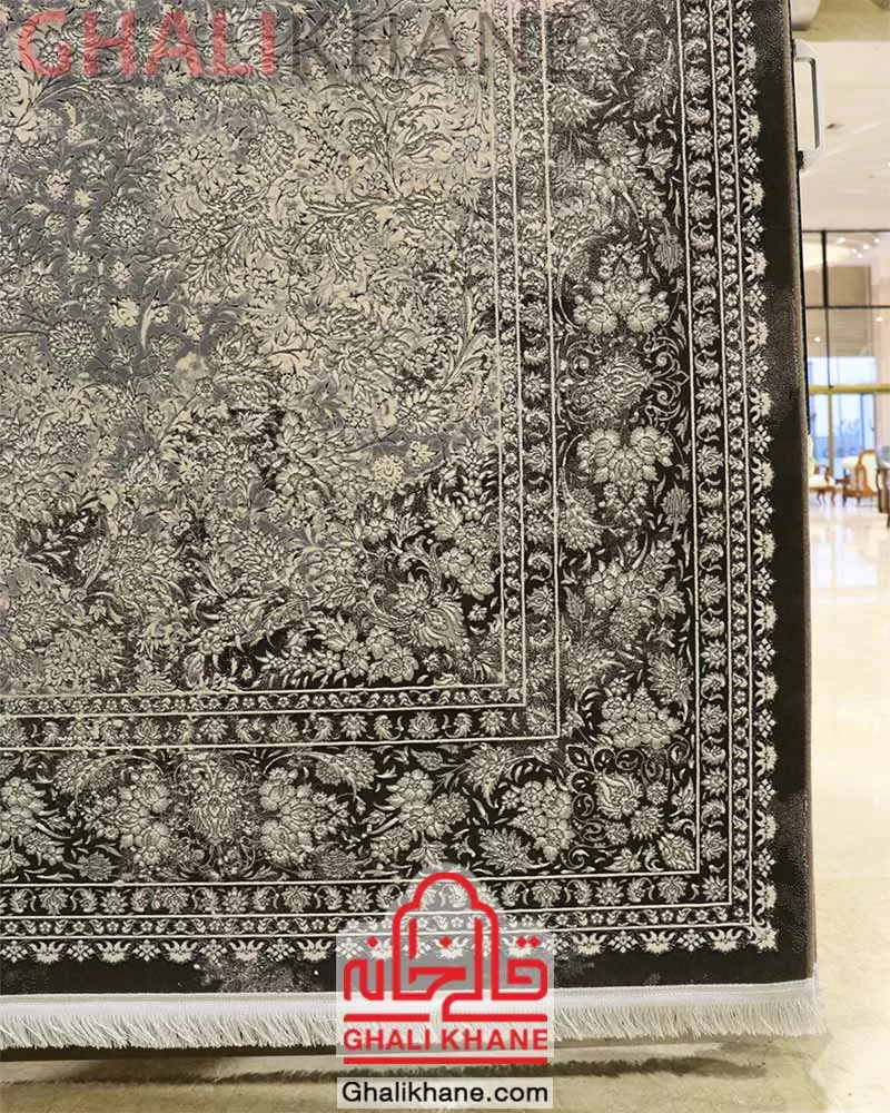 فرش زمرد مشهد 1200 شانه کد 23000 آبی طوسی