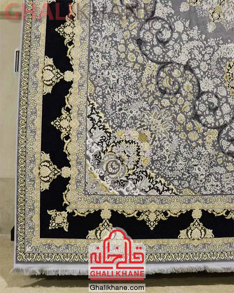 فرش زمرد مشهد 1200 شانه کد 23002 آبی