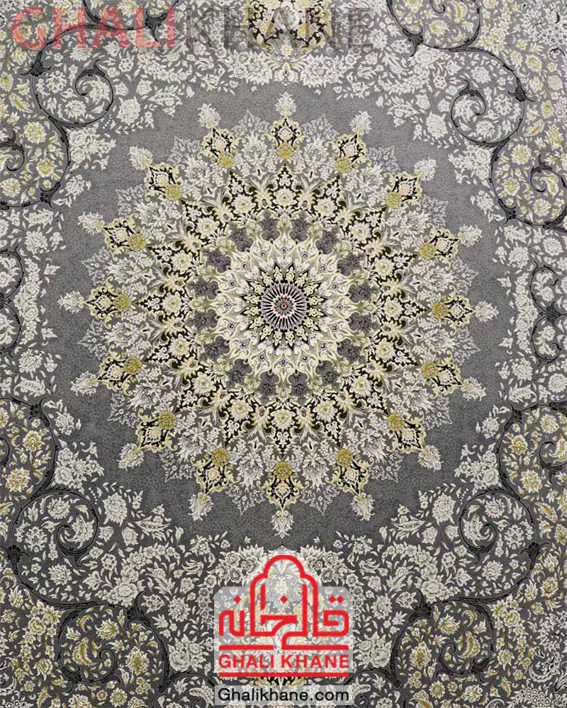 فرش زمرد مشهد 1200 شانه کد 23002 آبی