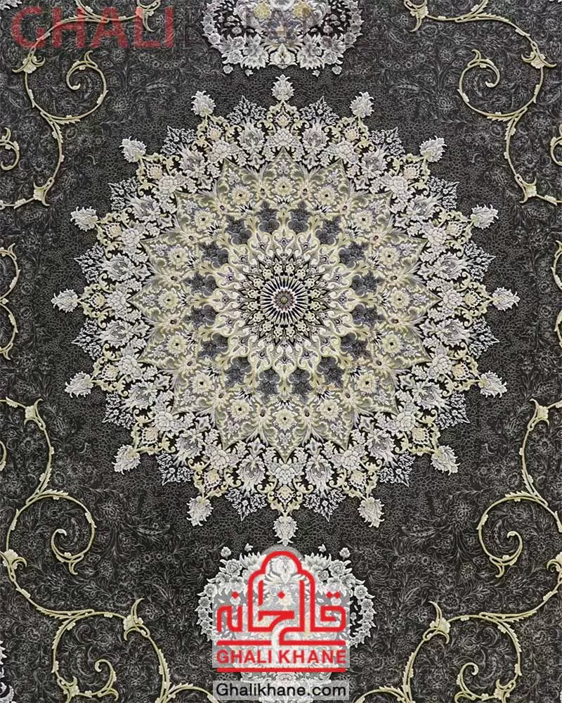 فرش زمرد مشهد کد 23002 الماسی تیره