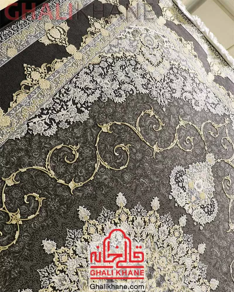 فرش زمرد مشهد کد 23002 الماسی تیره