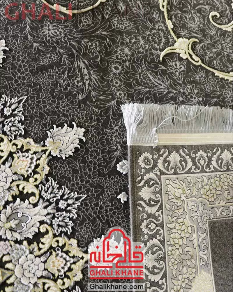 فرش زمرد مشهد کد 23002 الماسی تیره
