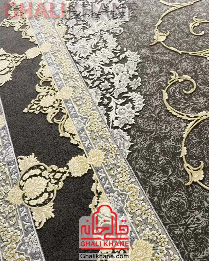 فرش زمرد مشهد کد 23002 الماسی تیره