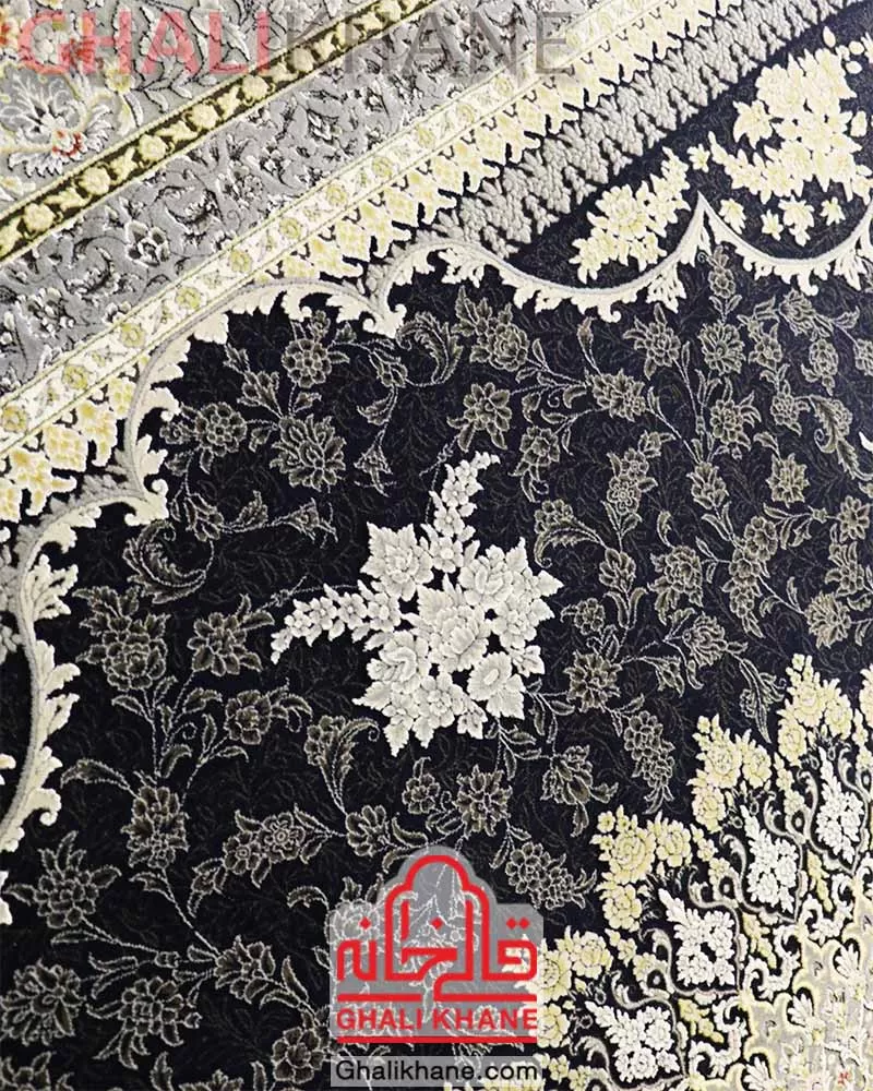 فرش زمرد مشهد 1200 شانه کد 23005 سرمه ای