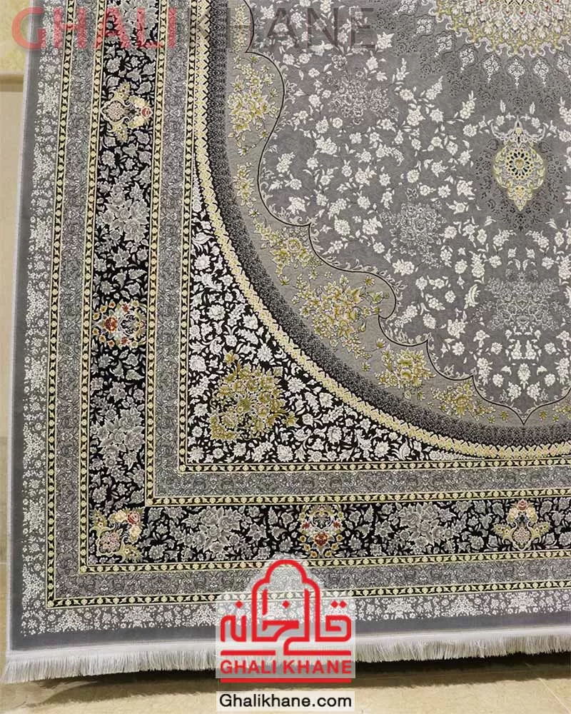 فرش زمرد مشهد 1200 شانه کد 23005 آبی
