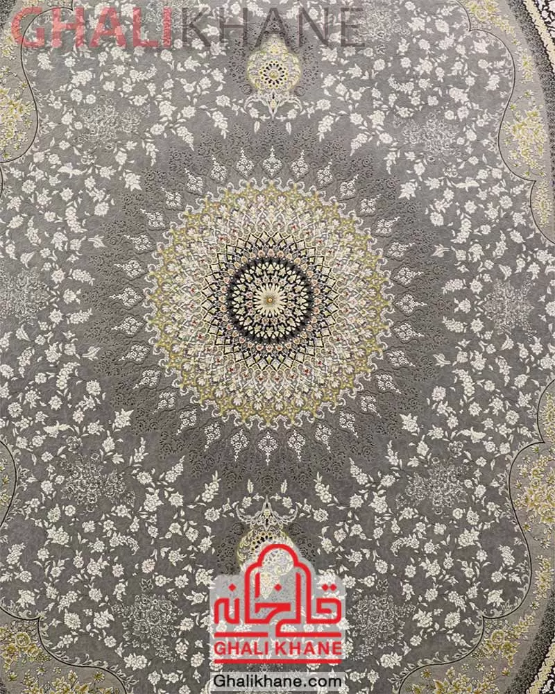 فرش زمرد مشهد 1200 شانه کد 23005 آبی