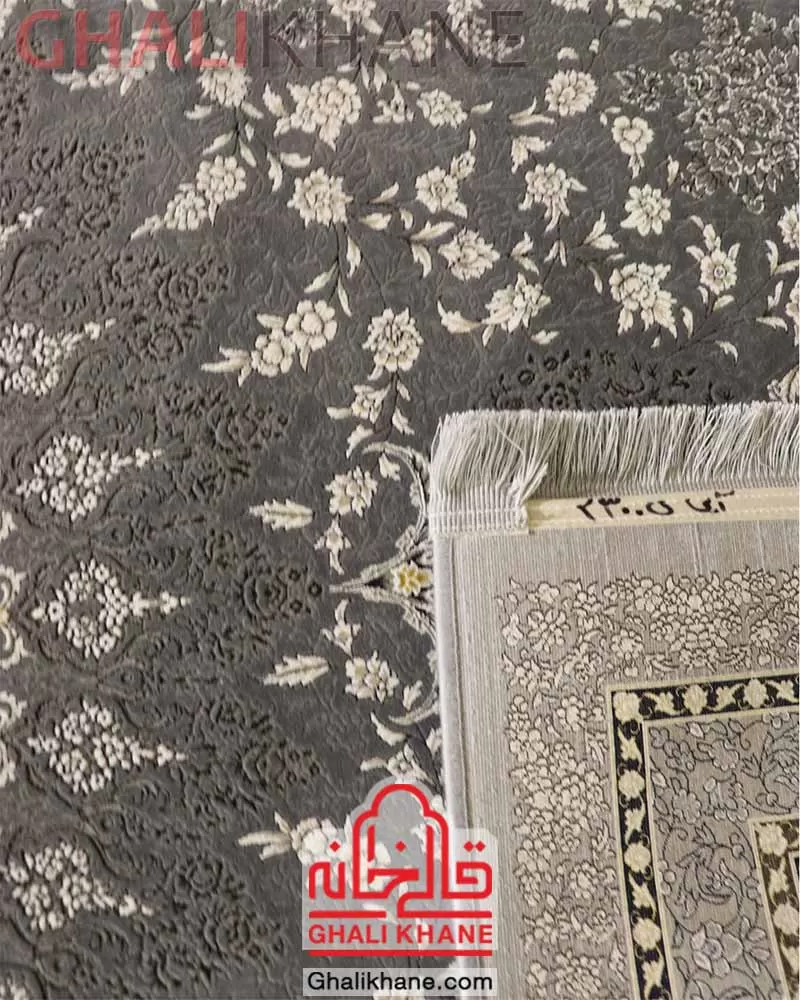 فرش زمرد مشهد 1200 شانه کد 23005 آبی
