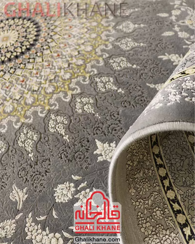 فرش زمرد مشهد 1200 شانه کد 23005 آبی