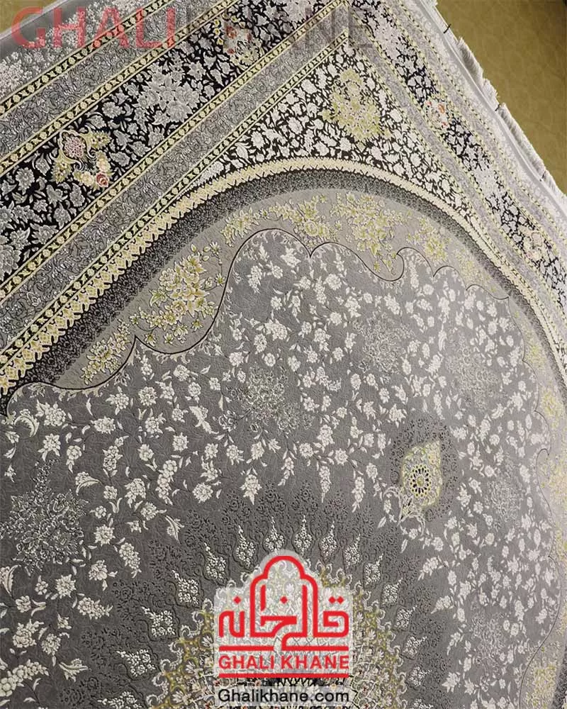 فرش زمرد مشهد 1200 شانه کد 23005 آبی