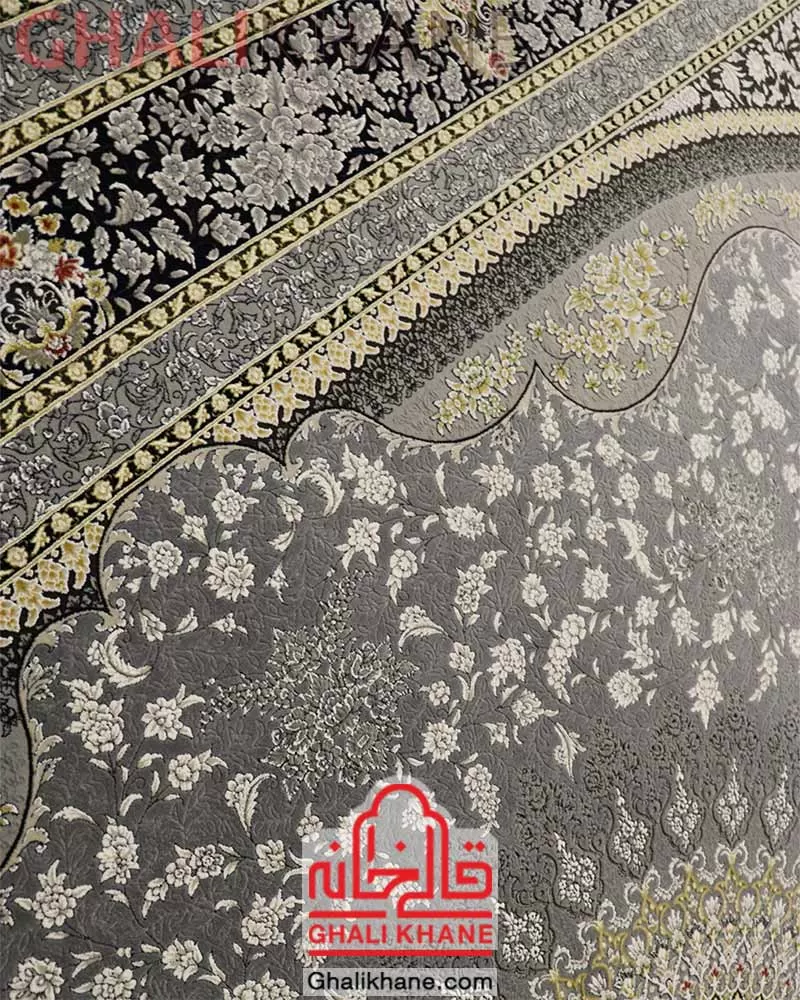 فرش زمرد مشهد 1200 شانه کد 23005 آبی