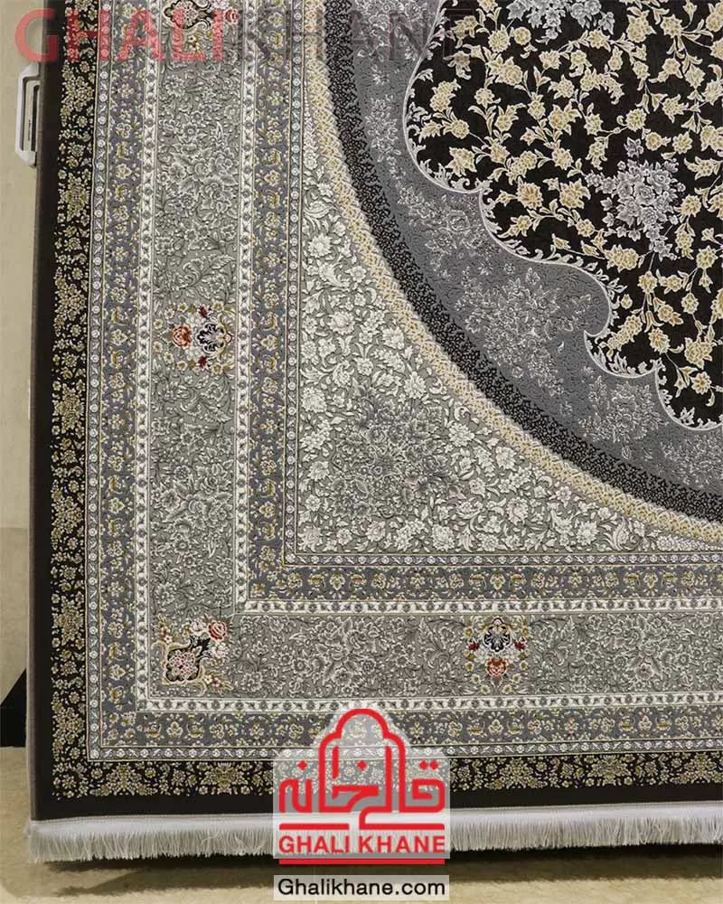 فرش زمرد مشهد 1200 شانه کد 23005 الماسی تیره