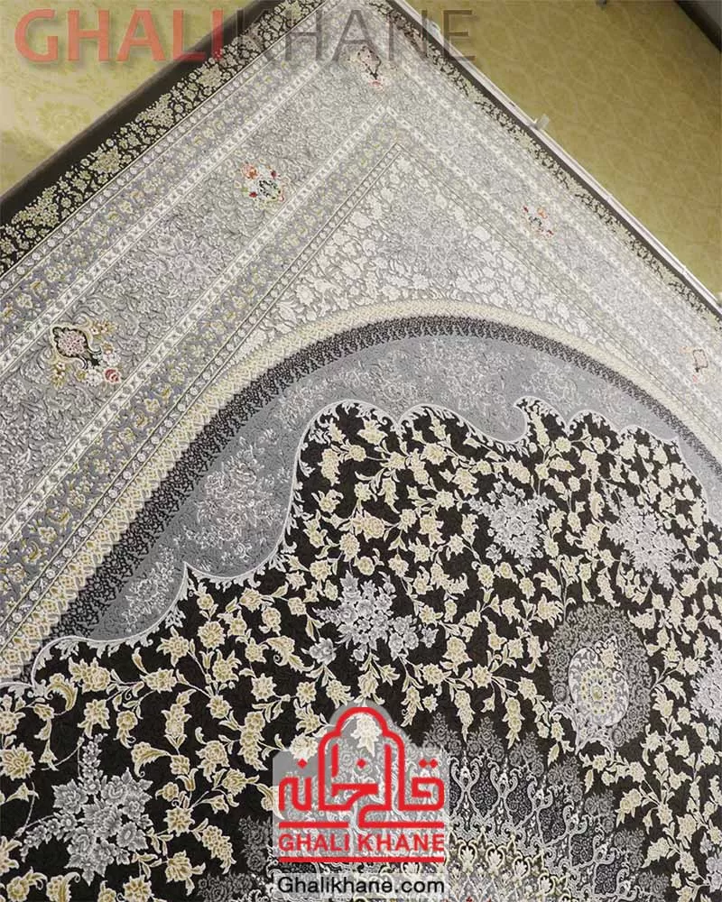 فرش زمرد مشهد 1200 شانه کد 23005 الماسی تیره
