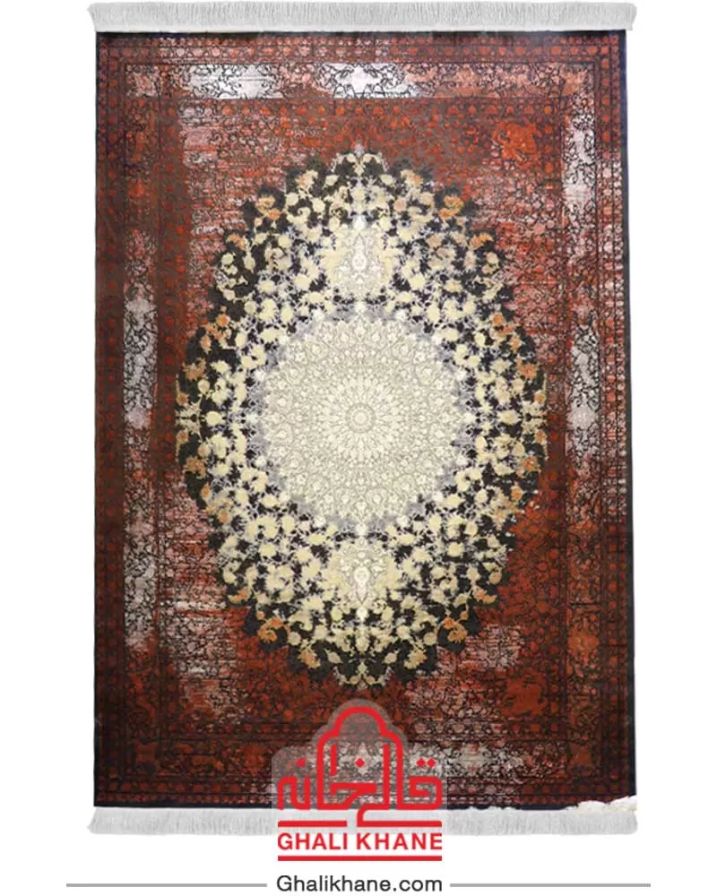 فرش زمرد مشهد 1200 شانه کد 23007 الماسی تیره