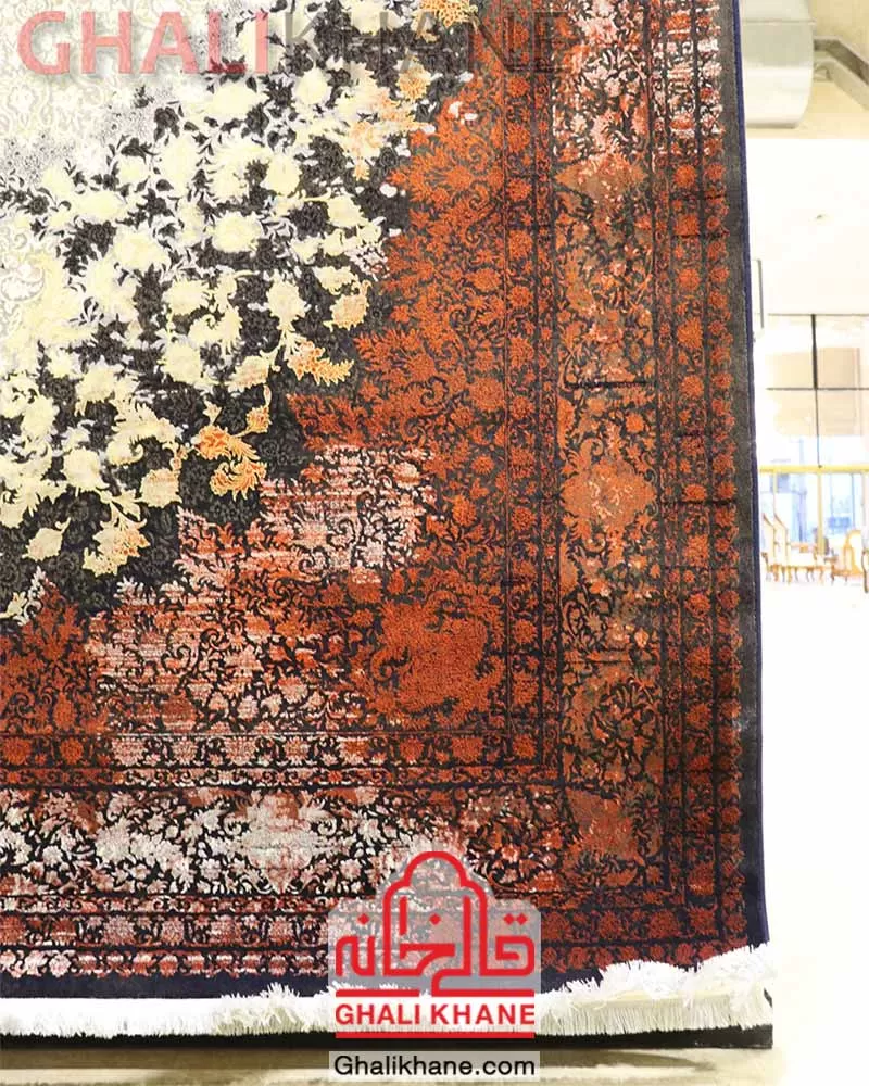 فرش زمرد مشهد 1200 شانه کد 23007 الماسی تیره