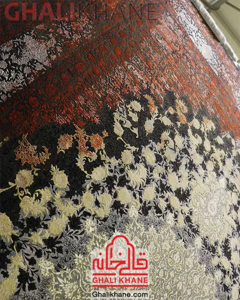 فرش زمرد مشهد 1200 شانه کد 23007 الماسی تیره