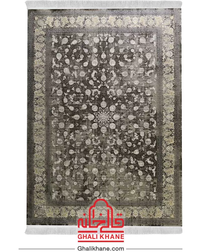 فرش زمرد مشهد 1200 شانه کد 23008 الماسی تیره