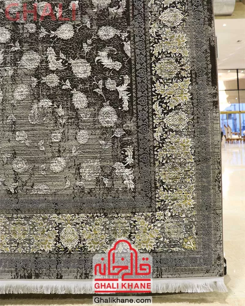 فرش زمرد مشهد 1200 شانه کد 23008 الماسی تیره