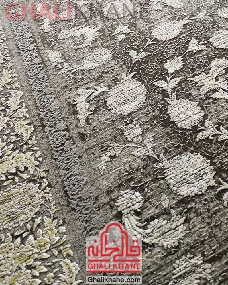 فرش زمرد مشهد 1200 شانه کد 23008 الماسی تیره