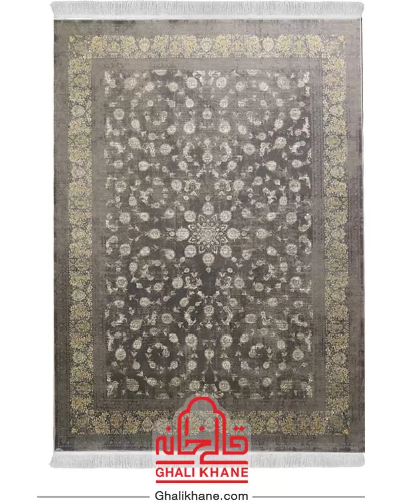 فرش زمرد مشهد 1200 شانه کد 23008 آبی