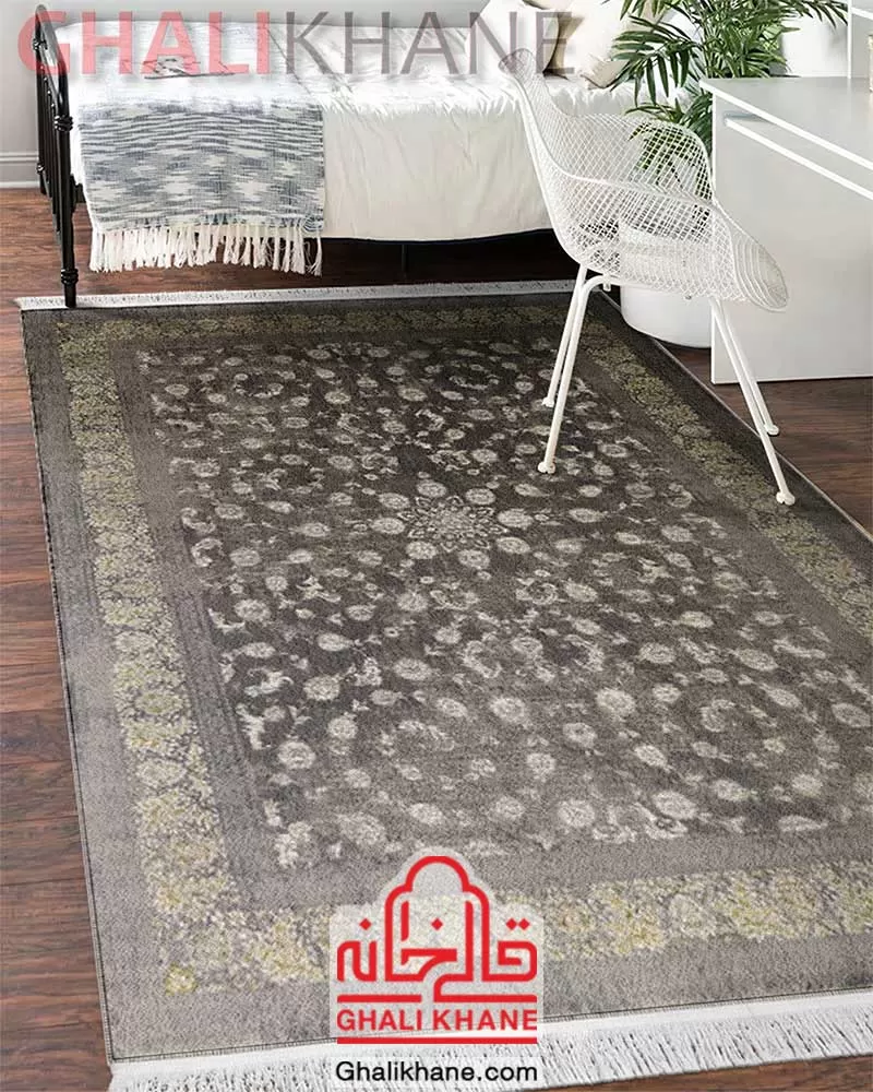 فرش زمرد مشهد 1200 شانه کد 23008 آبی