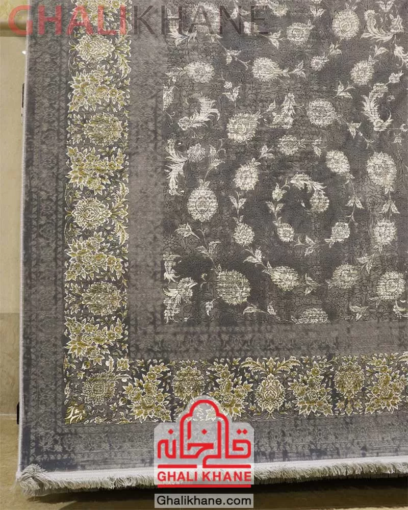 فرش زمرد مشهد 1200 شانه کد 23008 آبی
