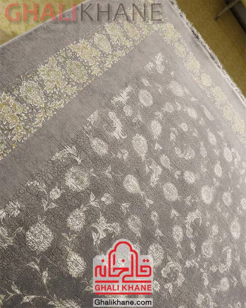 فرش زمرد مشهد 1200 شانه کد 23008 آبی