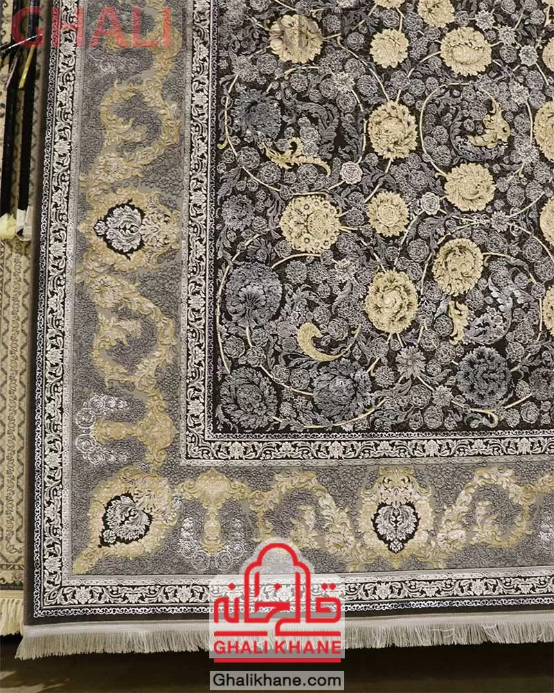 فرش زمرد مشهد کد 24008 الماسی تیره