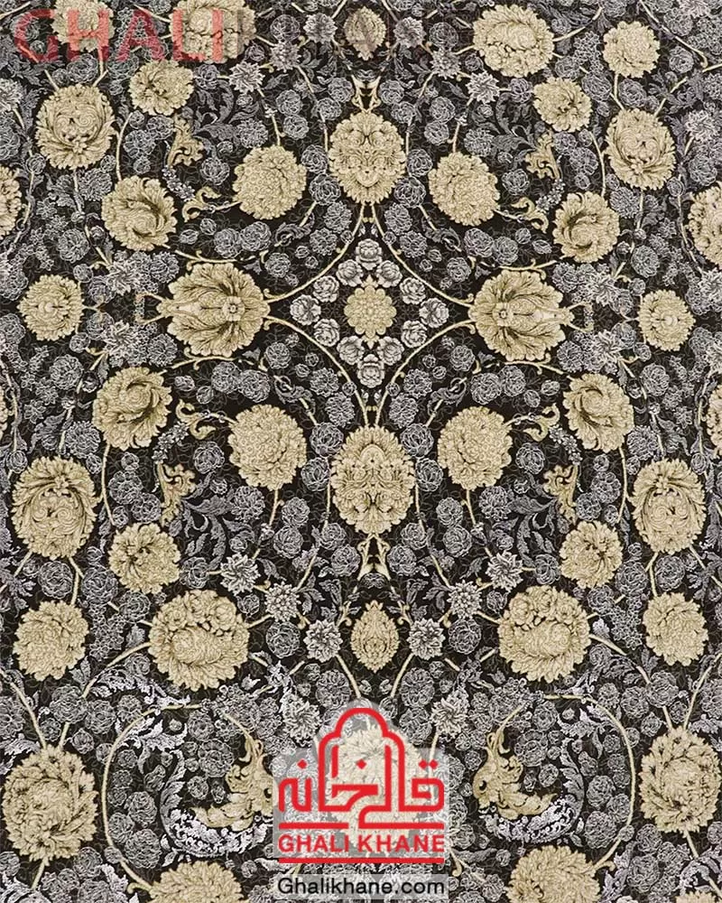 فرش زمرد مشهد کد 24008 الماسی تیره