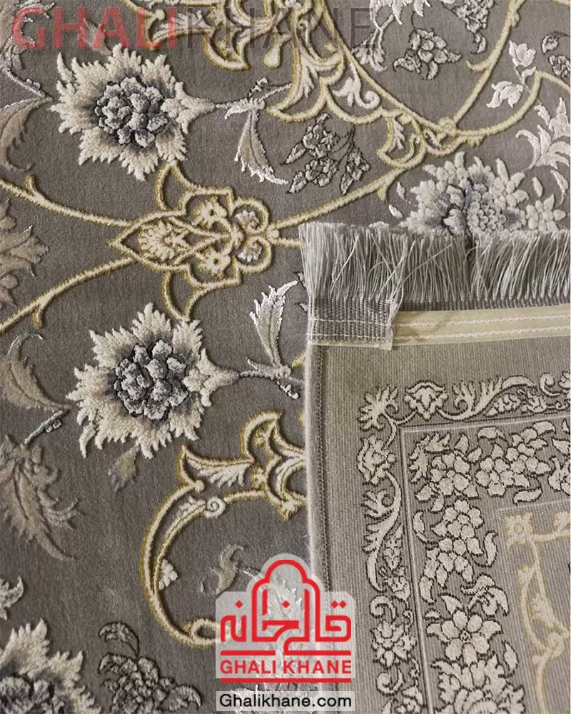 فرش زمرد مشهد کد 24009 الماسی روشن گل برجسته