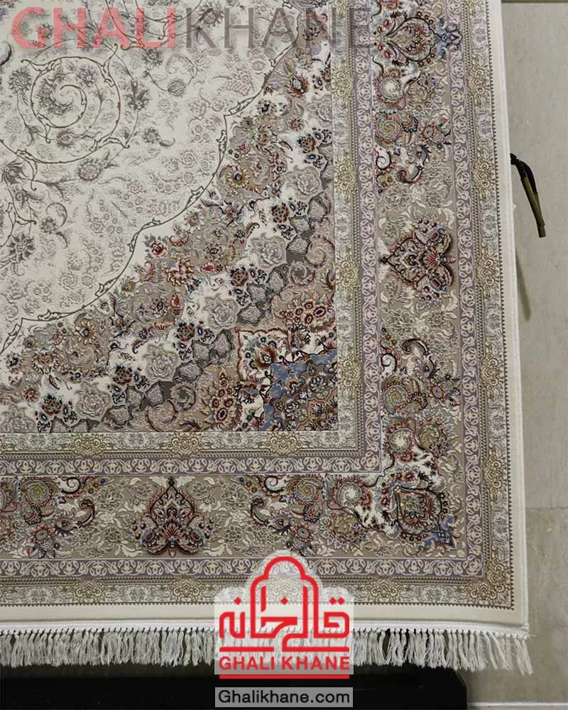 فرش زمرد مشهد کد 37002 کرم