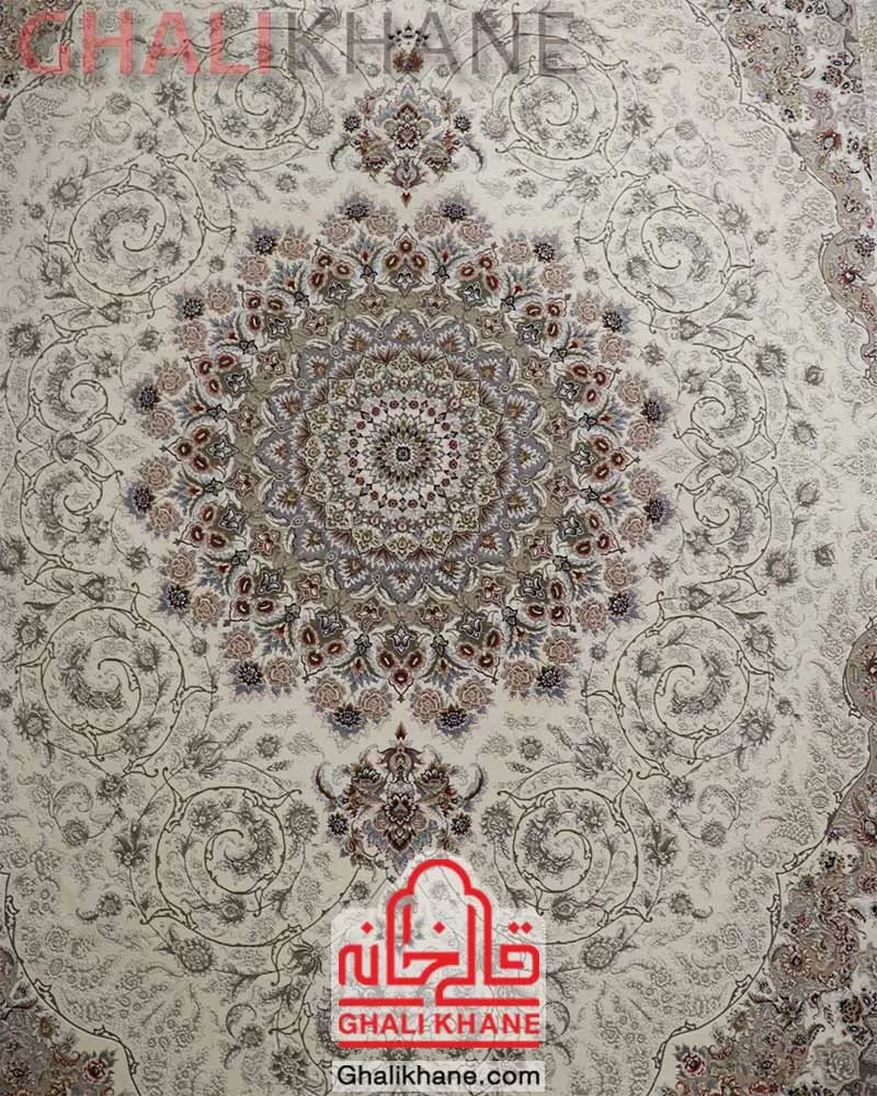 فرش زمرد مشهد کد ۳۷۰۰۲ کرم