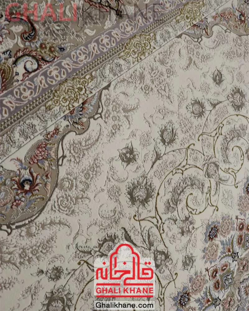 فرش زمرد مشهد 1200 شانه کد 37002 کرم