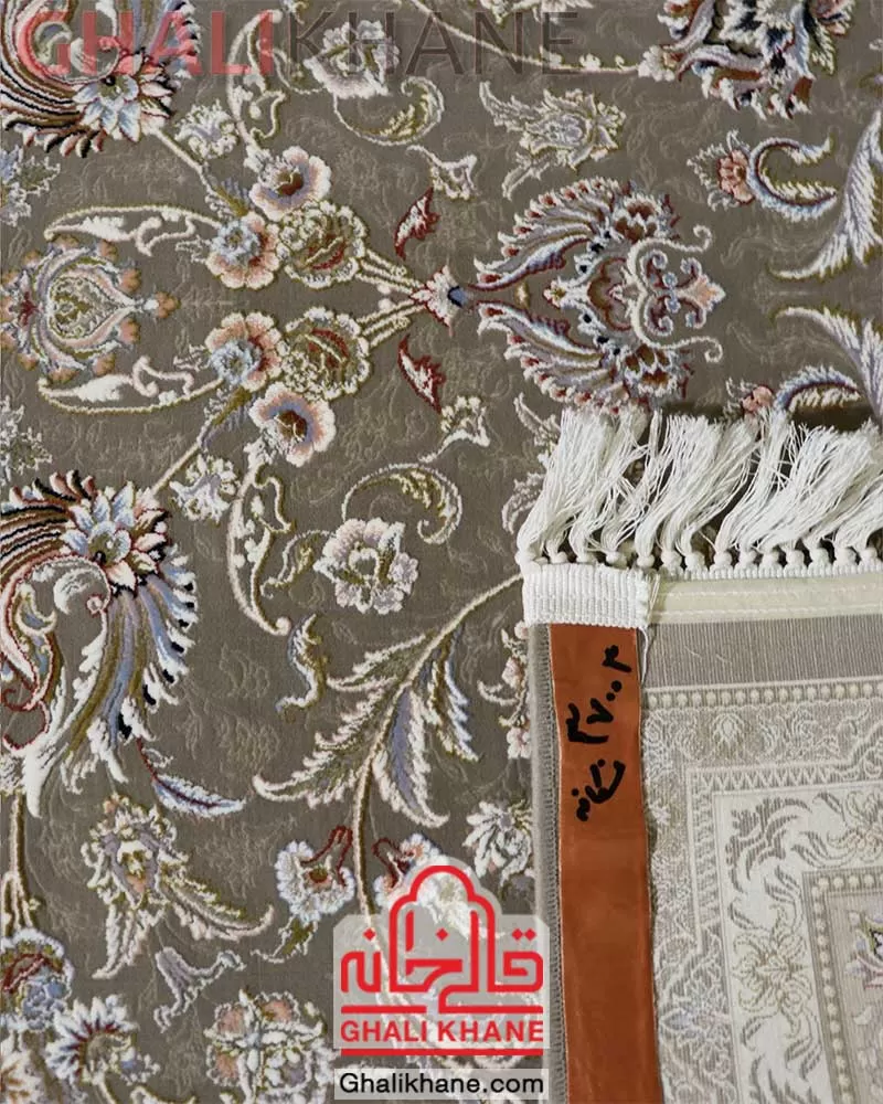 فرش زمرد مشهد کد 37003 نسکافه ای گل برجسته